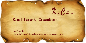 Kadlicsek Csombor névjegykártya